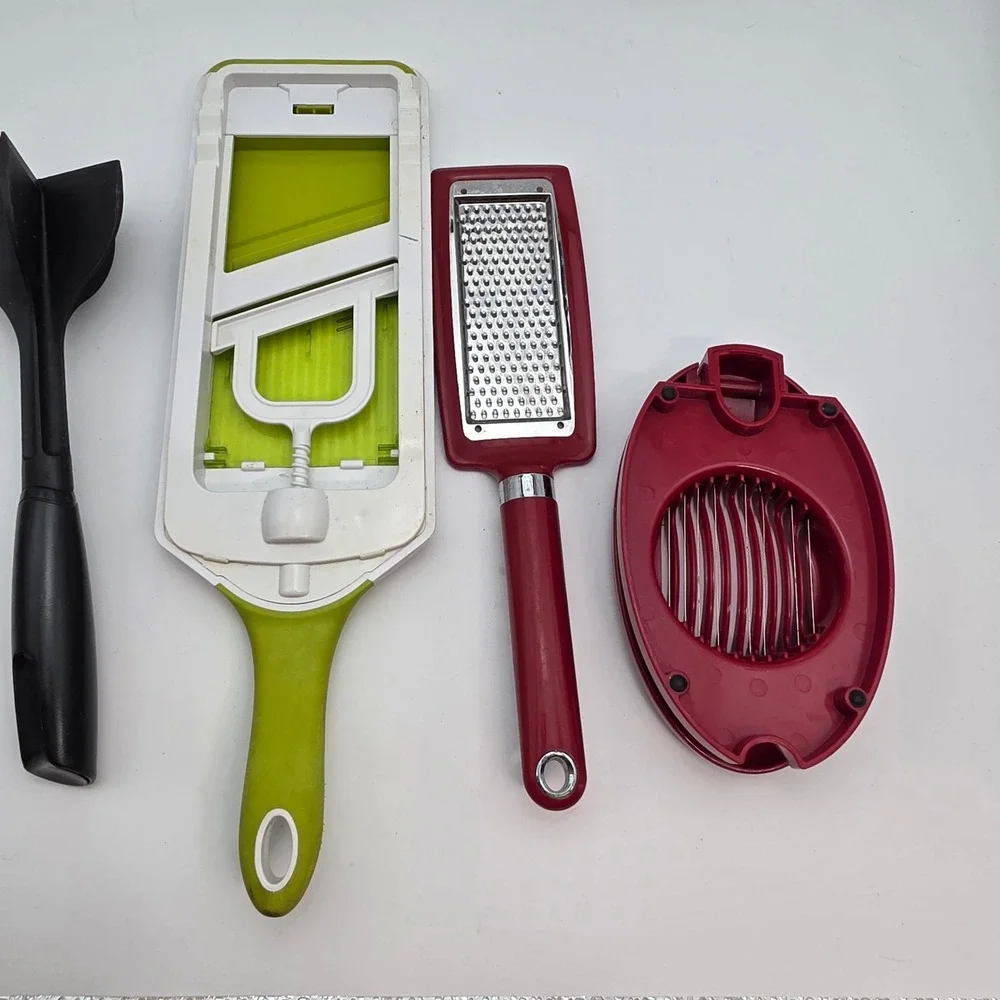 KitchenAid Egg Slicer Grater Mandoline Vegetable Slicer Meat Masher Bundle 4pc